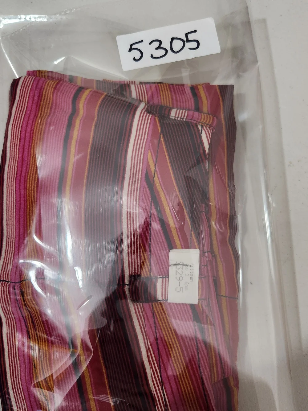 Tory Burch Skirt Striped Button Front Midi Pink Brown & Orange